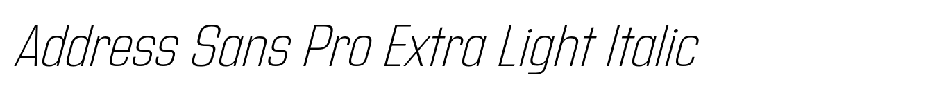 Address Sans Pro Extra Light Italic image